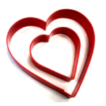 two red heart cookie cutters