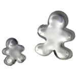 two gingerbread cookie cutters