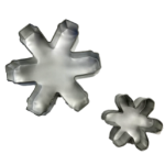 two snowflake cookie cutters